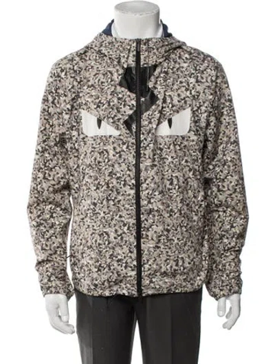 Pre-owned Fendi Monsters Motif Trucker Jacket In Neutral