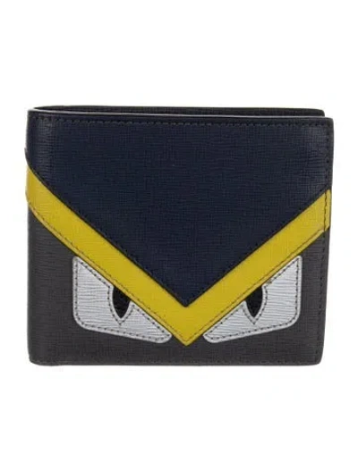 Pre-owned Fendi Monsters Motif Wallet In Blue