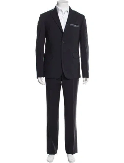 Pre-owned Fendi Monsters Motif Wool Two-piece Suit W/ Tags In Blue