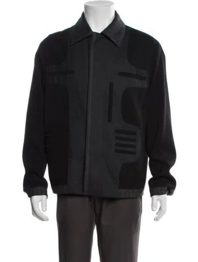 Pre-owned Fendi Monsters Motif Wool Utility Jacket In Gray