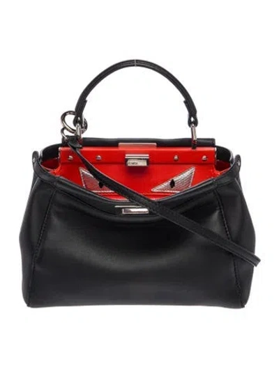 Pre-owned Fendi Monsters Peekaboo Small In Black