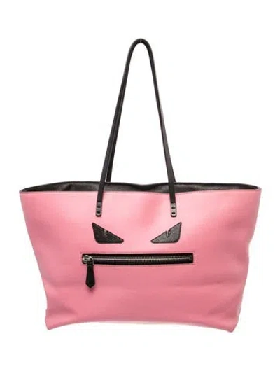 Pre-owned Fendi Monsters Roll Tote In Pink