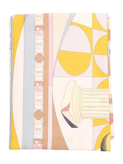 Fendi Moonlight Echoes Geometric-print Silk Scarf In Multi