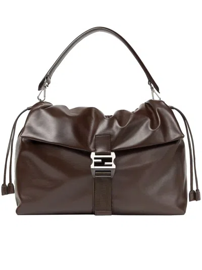 Fendi Flux Maxi Messenger In Brown