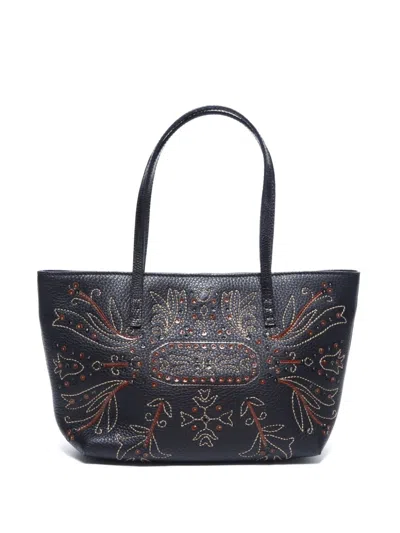 Pre-owned Fendi Motif-embroidered Tote Bag In Black