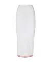 Fendi Stripe Detailed Knitted Pencil Skirt In White