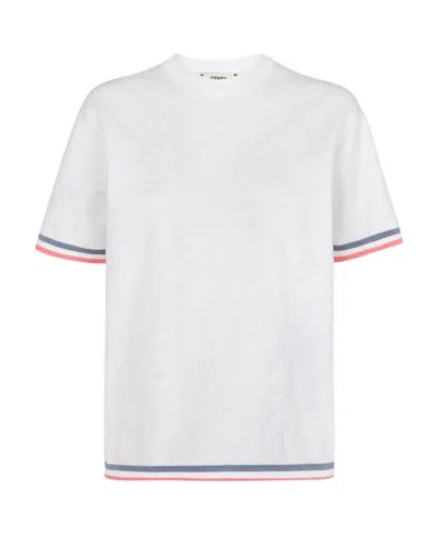 FENDI FENDI MONOGRAM DETAILED CREWNECK T-SHIRT