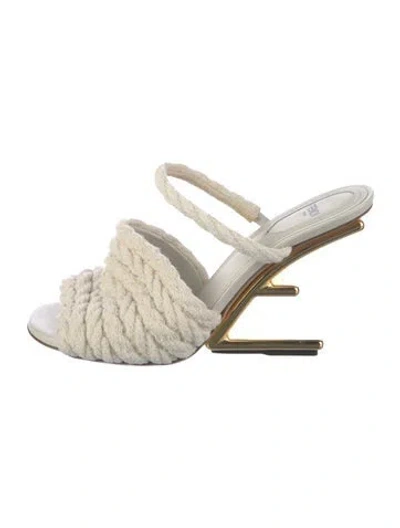 Pre-owned Fendi Mules In White