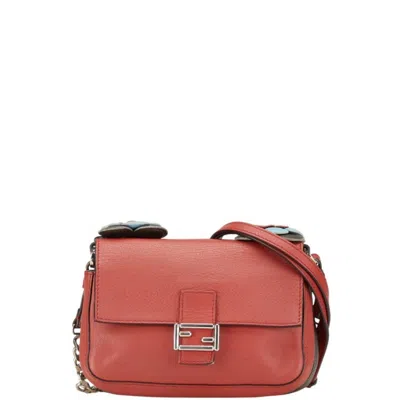 Pre-owned Fendi Multi-color Red Color Leather Handbag Shoulder Bag ()