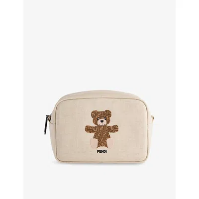 Fendi Babies' Multi-coloured Embroidered-logo Canvas Toiletry Case
