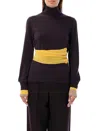 Fendi Woman Turtleneck Dark Purple Size 8 Wool, Polyamide, Polyurethane, Viscose, Polyester