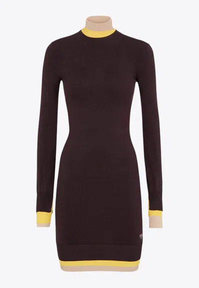 FENDI MULTI-LAYER MINI KNIT DRESS
