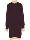 Fendi Mini Wool Dress In Multicolor