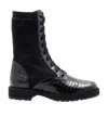 Fendi Multi-panel Lace-up Boots In Black