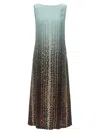 Fendi Silk Midi Dress With Gradient Design In Multicolor