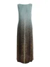 Fendi Silk Midi Dress With Gradient Design In Multicolor