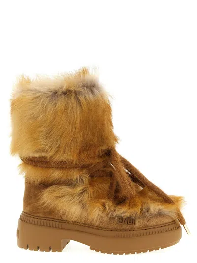 Fendi Multicolor Calfskin Flat Women's Boots