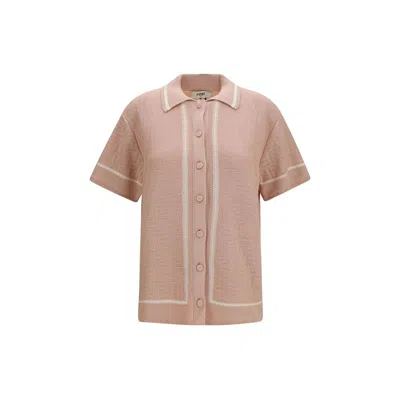 Fendi Multicolor Cotton Shortsleeve Shirt In Brown