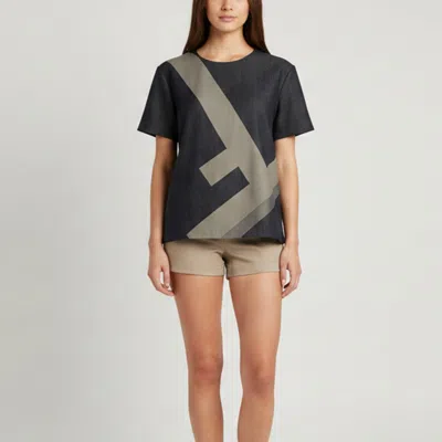 Pre-owned Fendi Multicolor Denim Logo Tops S