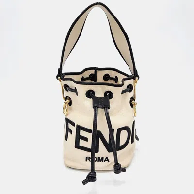 Pre-owned Fendi Multicolor Fabric Montrejo Mini Bucket Bag (8bs010)