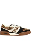 Fendi Low-top Platform In Multicolor Cavallino Calfskin And Suede In Animal Print
