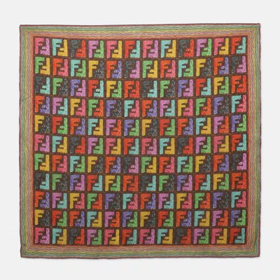 Pre-owned Fendi Multicolor Ff Printed Chiffon Scarf