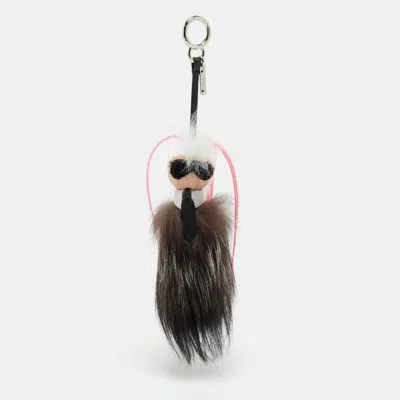 Pre-owned Fendi Multicolor Fur And Leather Karlito Bag Charm