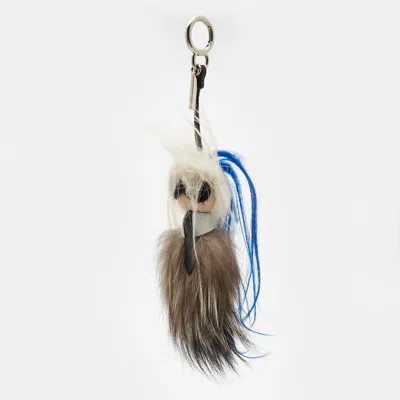 Pre-owned Fendi Multicolor Fur And Leather Karlito Bag Charm