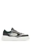 Fendi Chunky Sole Round Toe Sneakers With Panels In Gray