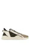 FENDI MULTICOLOR LEATHER AND FABRIC FLOW SNEAKERS