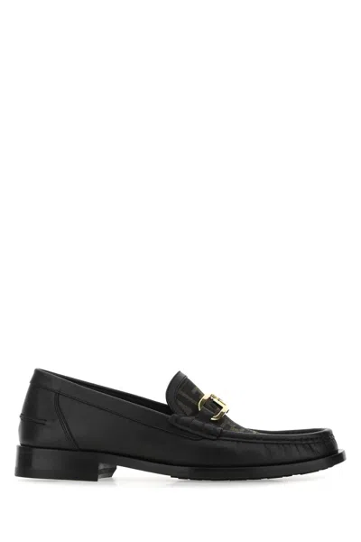 Fendi Multicolor Leather And Fabric Loafers In F0r7r