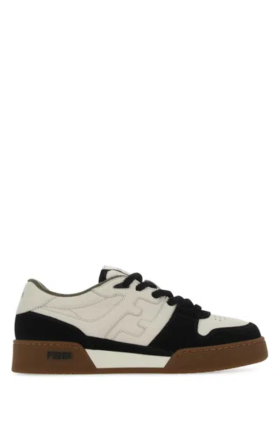 Fendi Multicolor Leather And Suede  Match Sneakers