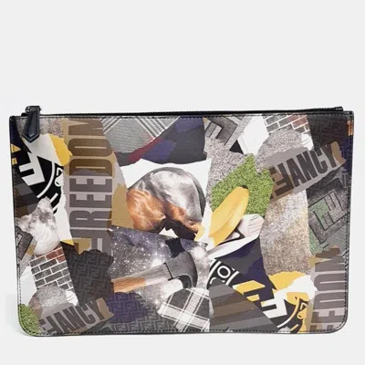 Pre-owned Fendi Multicolor Leather Clutch