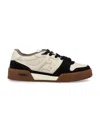 Fendi Match Suede Sneakers With Jacquard Ff Fabric Inserts In Multicolor