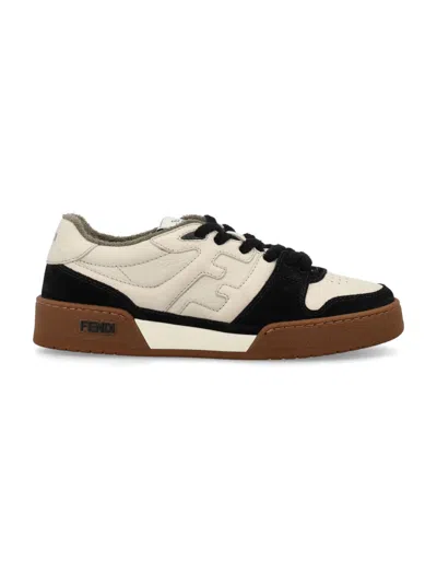 FENDI MULTICOLOR LEATHER LACE UP SNEAKERS