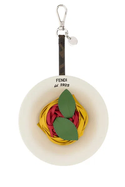 FENDI MULTICOLOR LEATHER SPAGHETTI CHARM