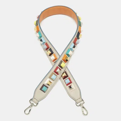 Pre-owned Fendi Multicolor Leather Studded Strap You Shoulder Bag Strap