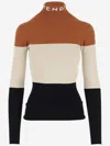 Fendi Logo-intarsia Colour-block Jumper In Multicolor