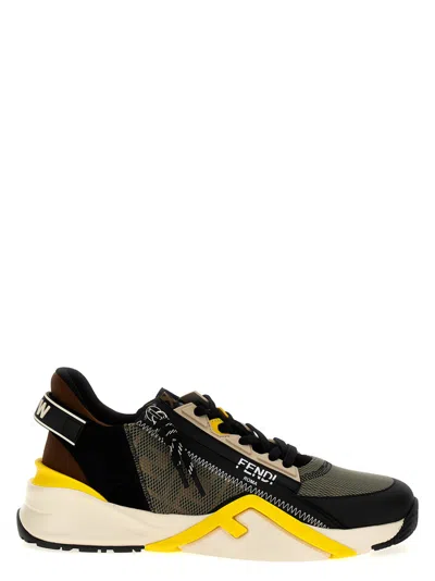Fendi Multicolor Logo Lace Up Sneakers