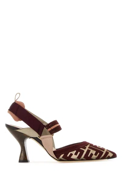 Fendi Multicolor Mesh Colibrã¬ Pumps In Brown