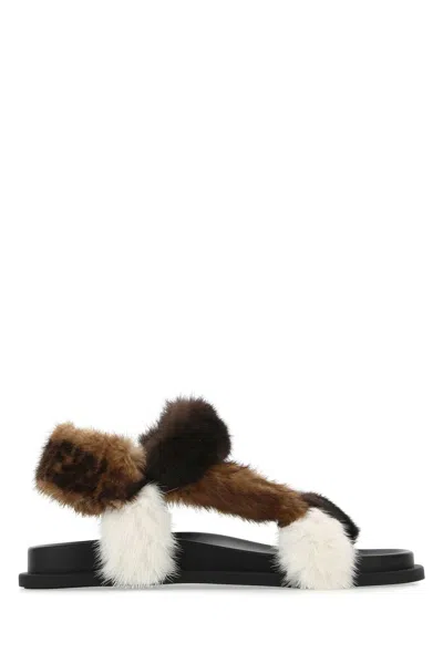 Fendi Multicolor Mink  Feel Sandals