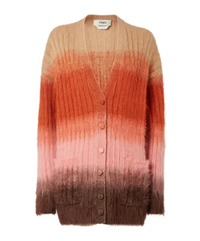FENDI FENDI OVERSIZED LONG-SLEEVE V-NECK CARDIGAN