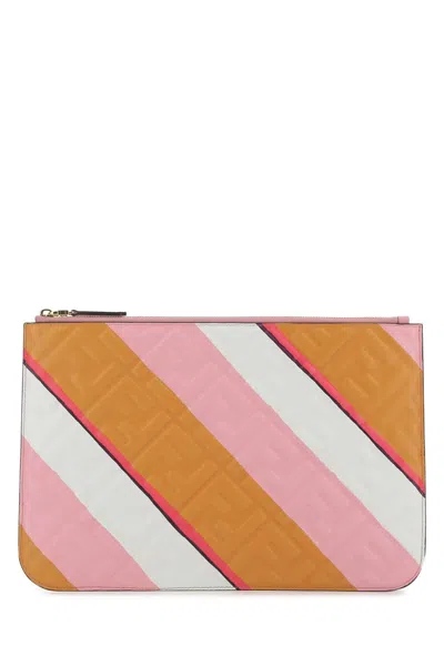 Fendi Multicolor Nappa Leather Pouch