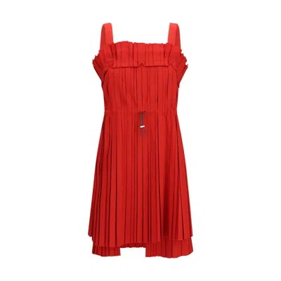 Fendi Multicolor Polyester Cocktail Dress In Red