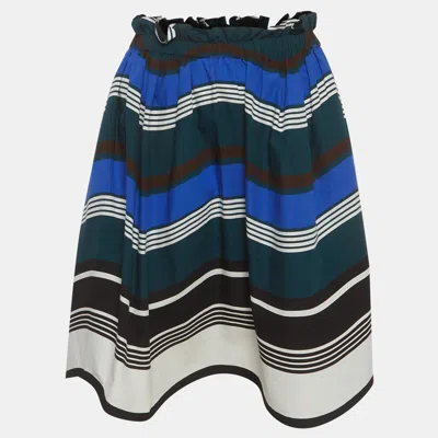 Pre-owned Fendi Multicolor Printed Cotton Knee Length Skirt S