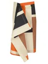 Fendi Maxi Ff Puzzle Print Cotton Skirt In White