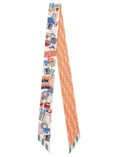 Fendi Multicolor Printed Silk Bandeau