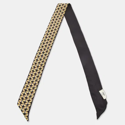 Pre-owned Fendi Multicolor Printed Silk Bandeau Scarf