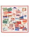 Fendi Multicolor Printed Silk Scarf In Multi