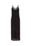 Fendi Sheer Overlay Midi Length Slip Dress In Multicolor